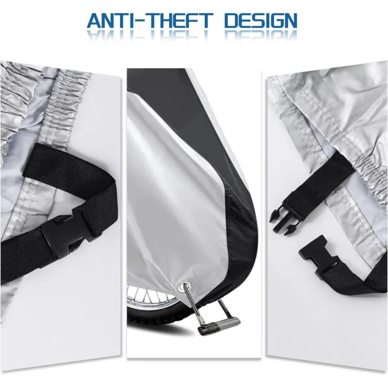 Motorcycle Cover Outdoor, Bicycle Scooter Waterproof Polyester Cover Resistant To Bird Droppings, Water, - Image 3