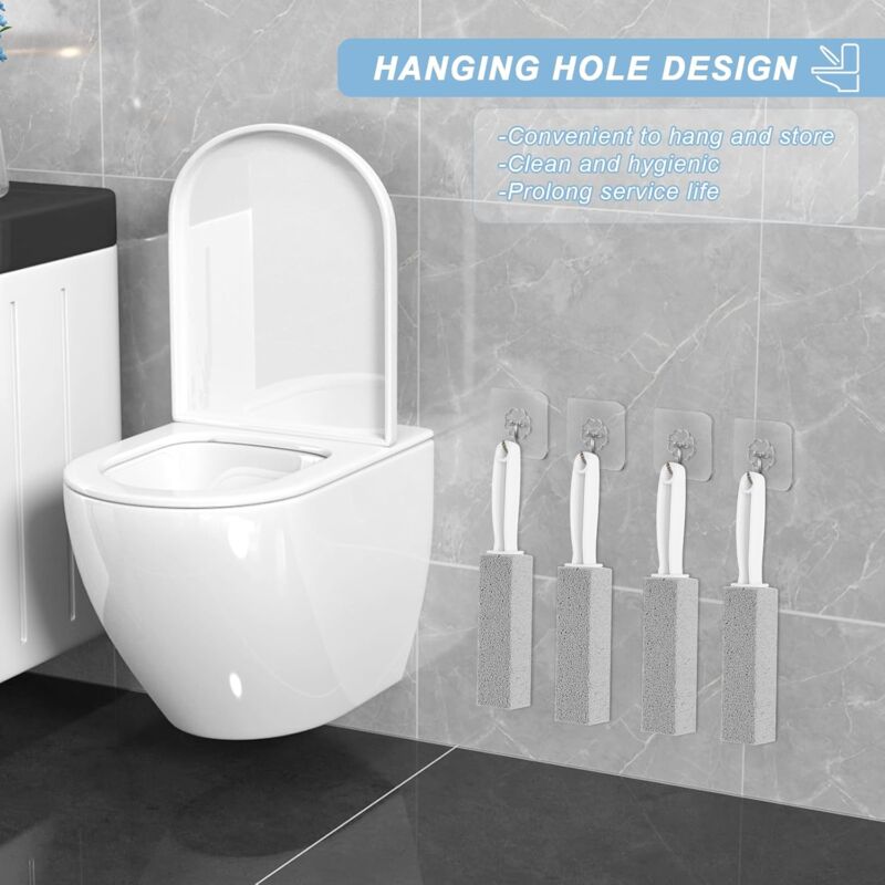 4 Pieces Cleaning Stone With Handle Cleaner, Pumice Stone Cleaning Brush, For Toilet, Kitchen, Bathroom, Pool And Home - Image 4