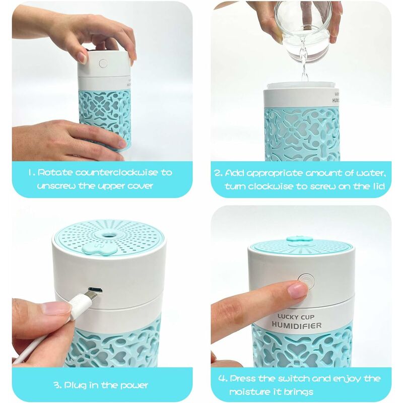 Baby Air Humidifier, 250Ml Mini Air Humidifier, Quiet Humidifier, Waterless Auto Shut-Off Function, Suitable For - Image 4