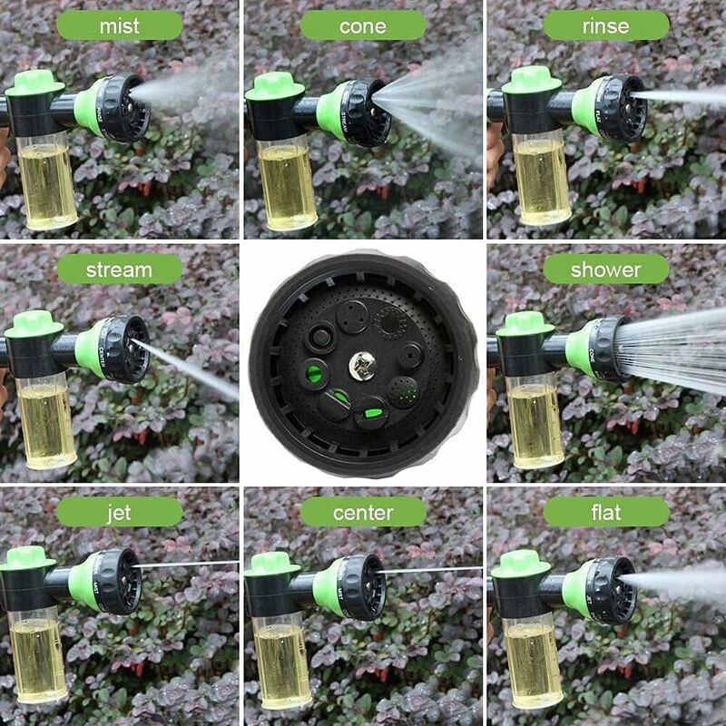Garden Hose Foam Sprayer, 8 Patterns Nozzles High Pressure Watering Sprayer Soap Dispenser With Soap Tank For Washing - Image 4