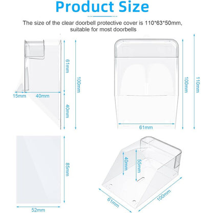 Transparent Protective Cover For Outdoor Doorbell, Waterproof, Wireless, Wall Mount - 11 X 6 X 5 Cm - Image 4