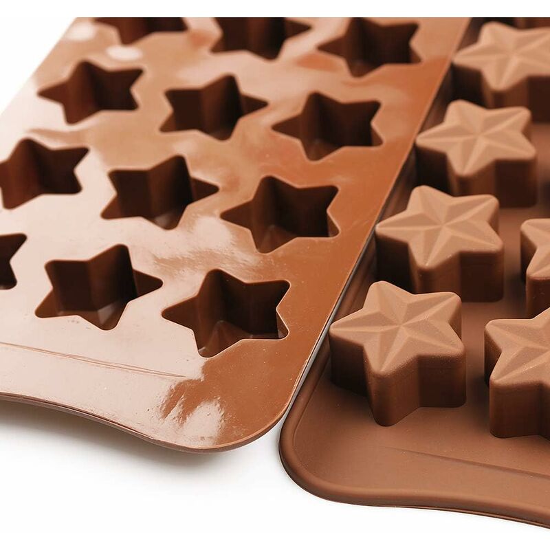 15 Cavity Star Shape Chocolate Mold, Non-Stick Food Grade Silicone Mold Set For Candy Jelly, Ice Cube - Image 2