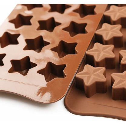 15 Cavity Star Shape Chocolate Mold, Non-Stick Food Grade Silicone Mold Set For Candy Jelly, Ice Cube - Image 2