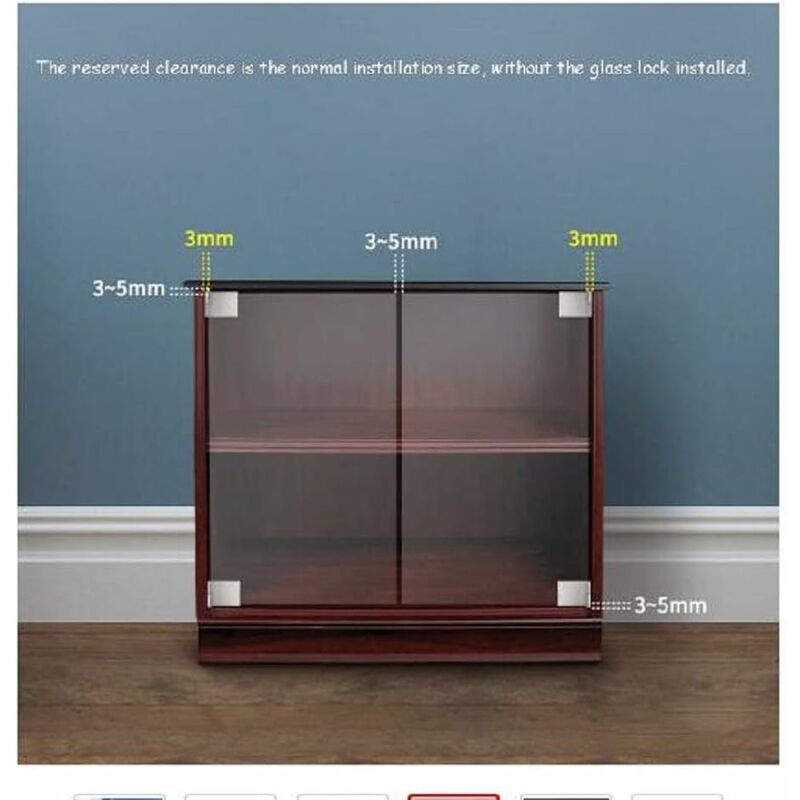 Pair / Frameless Glass Door Hinge Wine Cabinet Showcase Glass Door Hinge Side Mounted Embedded (Silver) - Image 4
