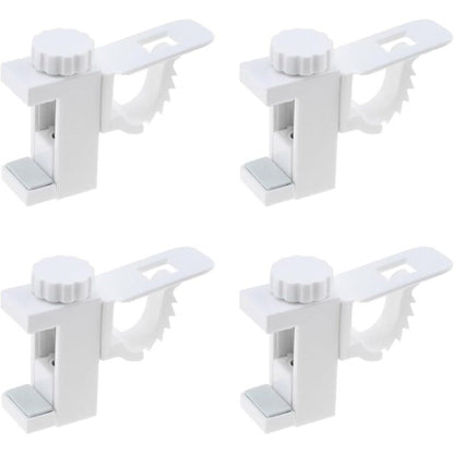 4 pcs Curtain Holder Clip Bracket, Adjustable Crossbar Curtain ROd Towel Storage Hook