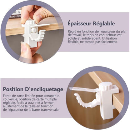 4 pcs Curtain Holder Clip Bracket, Adjustable Crossbar Curtain ROd Towel Storage Hook - Image 3