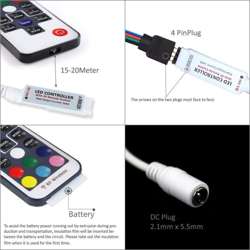 Ultrabright 17 Keys Rf Remote Control Wireless Remote Controller, 5V/12V/24V 12A Mini Controller For Rgb LED Strip - Image 2