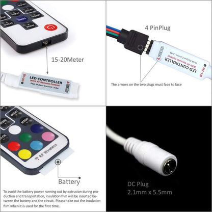 Ultrabright 17 Keys Rf Remote Control Wireless Remote Controller, 5V/12V/24V 12A Mini Controller For Rgb LED Strip - Image 2