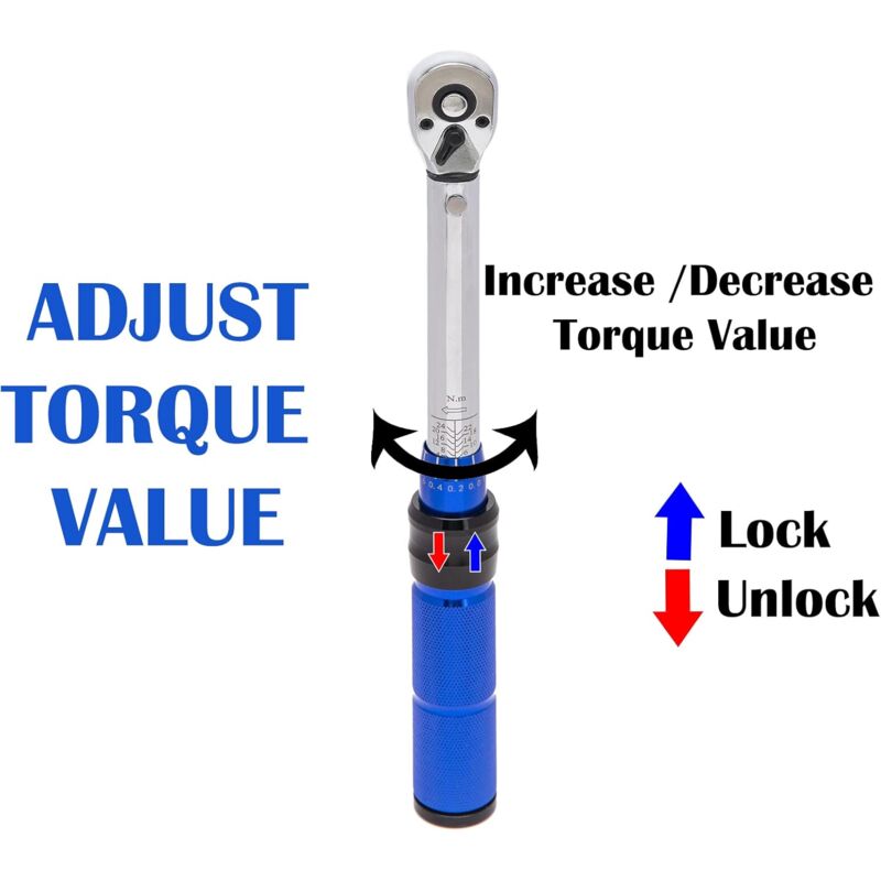 Bicycle Torque Wrench 1/4, Range 2-24Nm/17.7-212.4 In.Lb(Double Scale), Accuracy ±3%, 15 Pieces Bike Maintenance Kit - Image 3