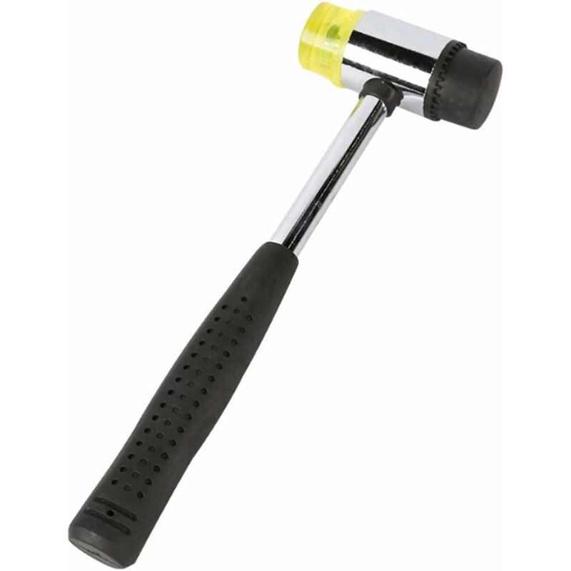 Rubber Hammer Double Head Mounting Hammer Double Sided Mallet Diameter 35 Mm Aluminium Hammer Tools Repair Kit (Black)