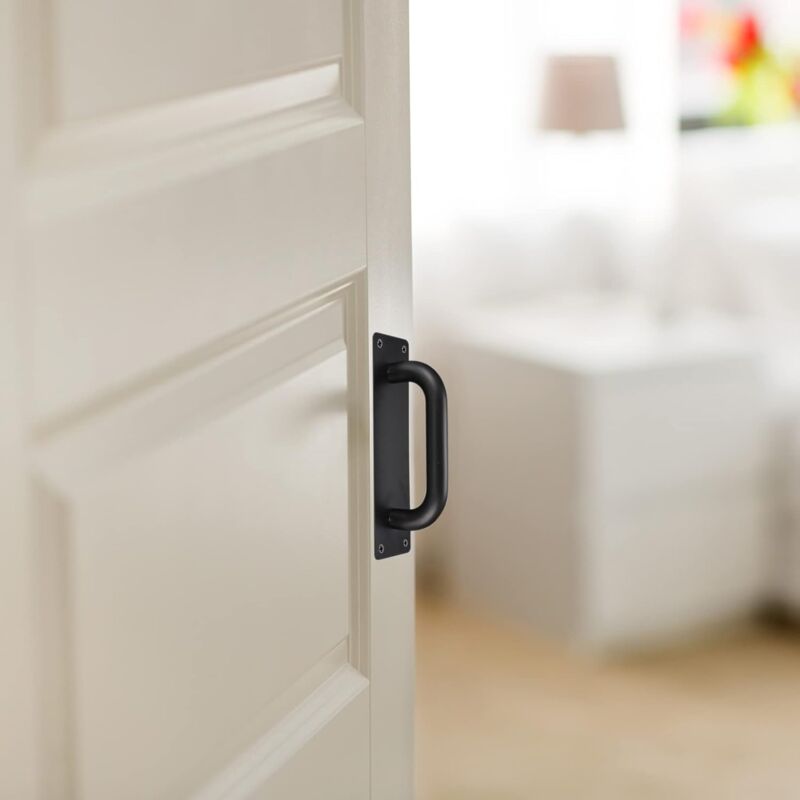 Poignées De Porte Coulissante, Poignées Traction De Porte Armoire Acier Inox Avec Plaques Pour Grange, Porte En Bois, - Image 3