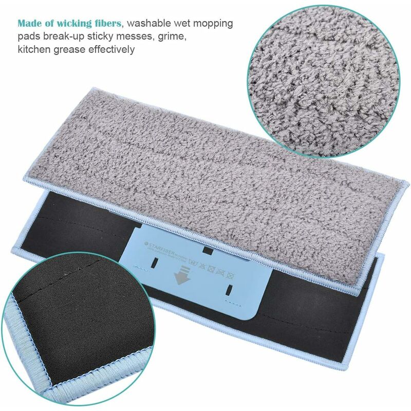 4 Pack Reusable Washable Mop Pads For Braava Jet M6134 - Image 3