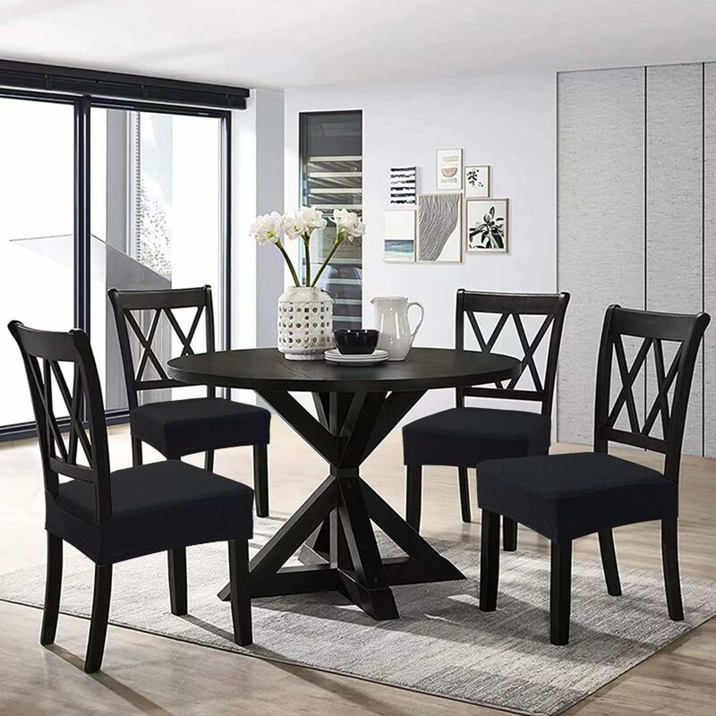 Diamond Lattice Waterproof Seat Covers For Dining ROom Chairs, Stretch Kitchen Chair Covers For Dining ROom, Seat - Image 2