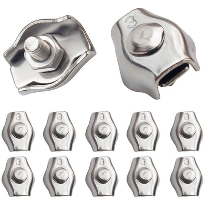 20 pcs Wire ROpe Clips Steel Cable Clamp M3 Wire ROpe Clips For 1.5Mm-3Mm Steel Cable Stainless Steel Cable Clamp For