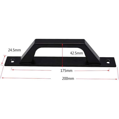 19.6Cm Wooden Handle Barn Door Pull Sliding Door Handle Carbon Steel (D Black) - Image 2
