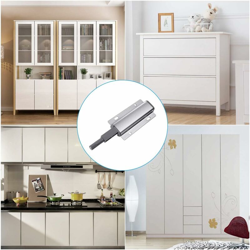 Push To Open Magnet Cabinet Door, 4 pcs Magnetic Latch Push Open DAmper, Push To Open DAmper For Door, Drawer, Furniture - Image 4