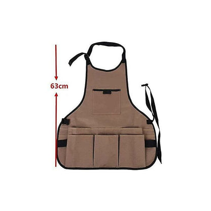 Women'S Gardening Apron With 14 Pockets 600D Oxford Work Apron Adjustable Protective Apron For Gardening Tools (Brown) - Image 2