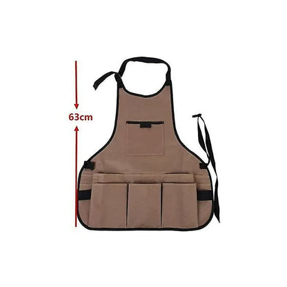 Women'S Gardening Apron With 14 Pockets 600D Oxford Work Apron Adjustable Protective Apron For Gardening Tools (Brown) - Image 2