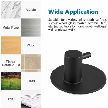 Stainless Steel Bathroom Wall Hooks, Self Adhesive Towel Holder For Kitchen, Living ROom And Office, Rustproof And - Image 2