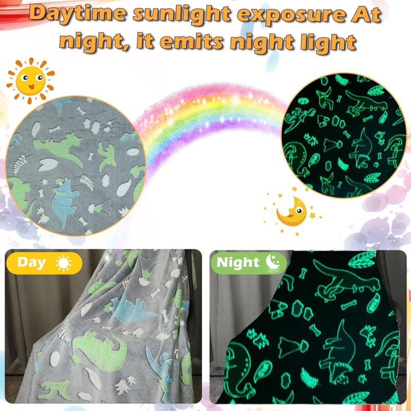Kids Cozy Blanket, Glow In The DArk Soft Cozy Blanket, Sofa Bed Soft Blanket For Girls And Boys. (130X150 Cm) - Image 2