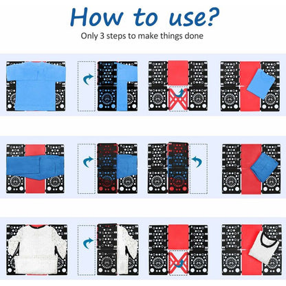 Shirt Folding Board - Clothes Folder Laundry Folder Child Adult Clothing Shirt T Shirt Tee Shirts 58 X 68 Cm (Black & - Image 3