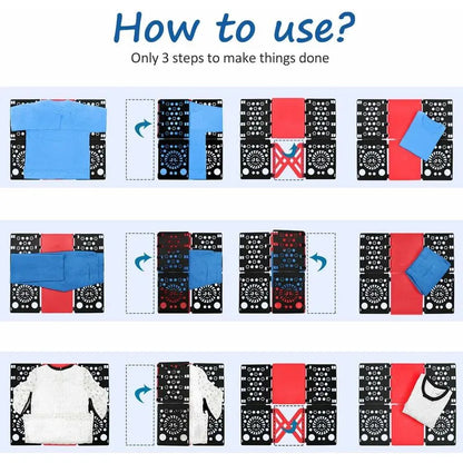 Shirt Folding Board - Clothes Folder Laundry Folder Child Adult Clothing Shirt T Shirt Tee Shirts 58 X 68 Cm (Black & - Image 3