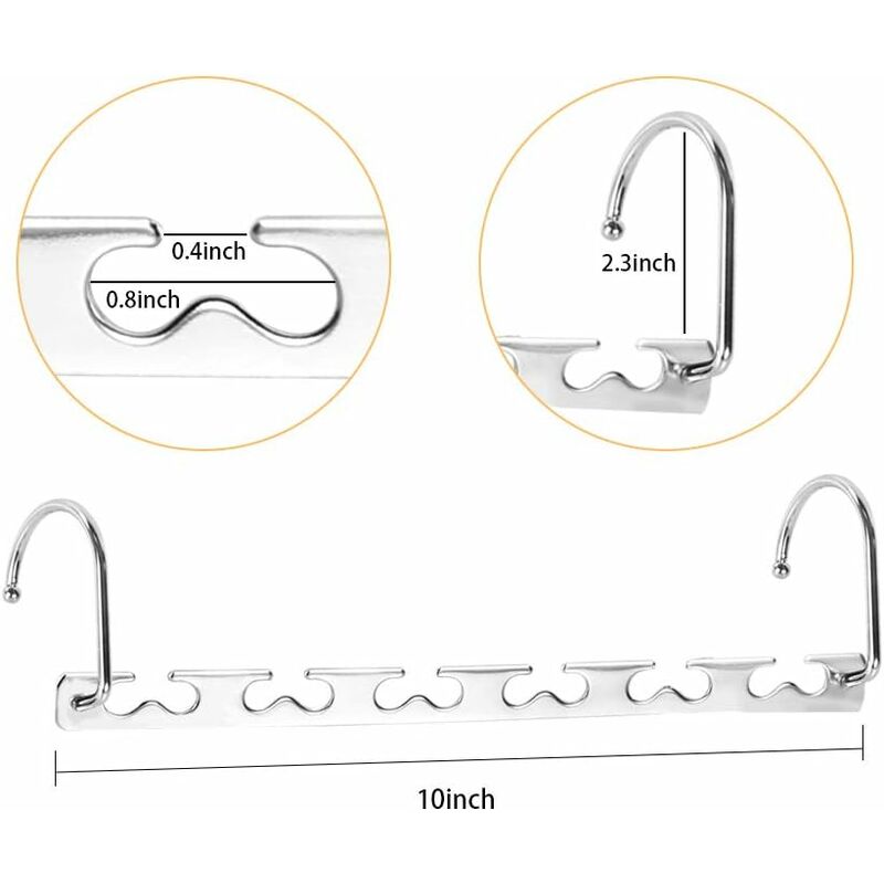 Space Saving Hangers, Magic Metal Hangers Stainless Steel Non-Slip, Multifunctional Space Saving Hanger Organizer In - Image 2