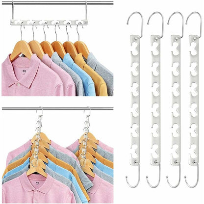 Space Saving Hangers, Magic Metal Hangers Stainless Steel Non-Slip, Multifunctional Space Saving Hanger Organizer In - Image 3