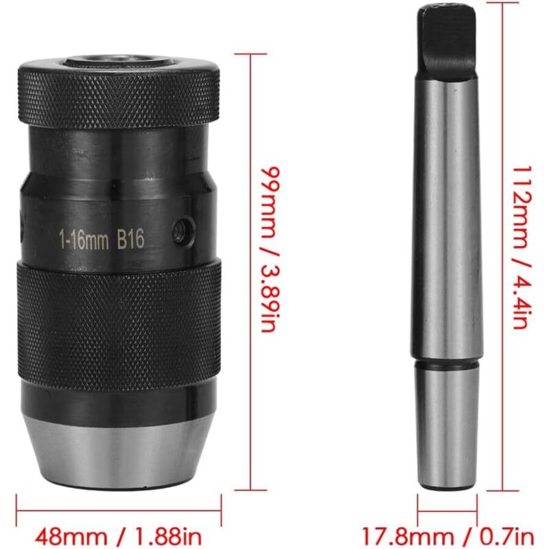 Self-Tightening Drill Chuck Mt2-B16 1-16Mm Mk Taper Chuck For Cnc Lathe Drill - Image 2