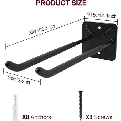 Garage Hooks, Wall Mounted Coat Rack, Shed Organizer, Heavy Duty Tool Organizer, Garage Storage Utility Hooks For (2 - Image 4