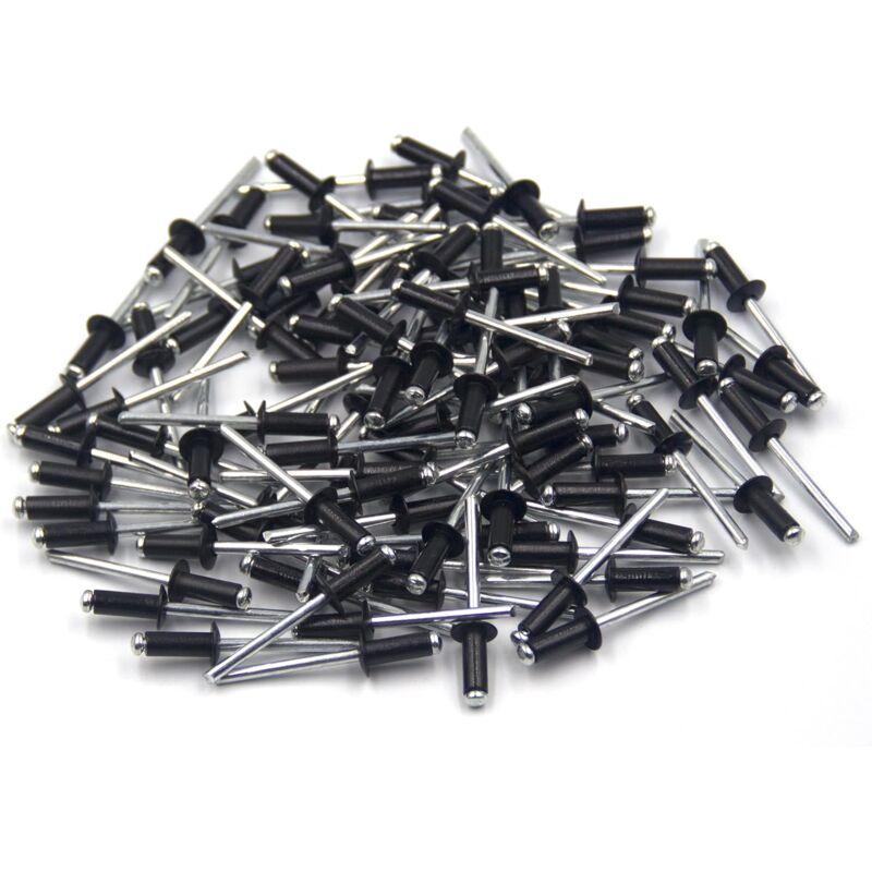 100 pcs 4.8 X 12Mm Aluminum Blind Rivets, Open End Rivets, Pop Rivets, Pack Of 100 (Black) - Image 4