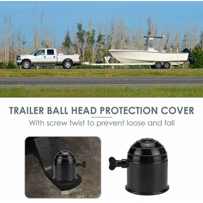 Trailer Hitch Ball Cover, 50Mm Universal Hitch Ball Cap Tow Ball Cover Trailer Hitch Ball Protective Cover, Black - Image 2
