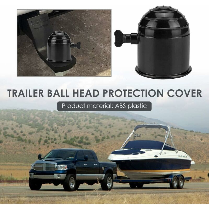 Trailer Hitch Ball Cover, 50Mm Universal Hitch Ball Cap Tow Ball Cover Trailer Hitch Ball Protective Cover, Black - Image 4