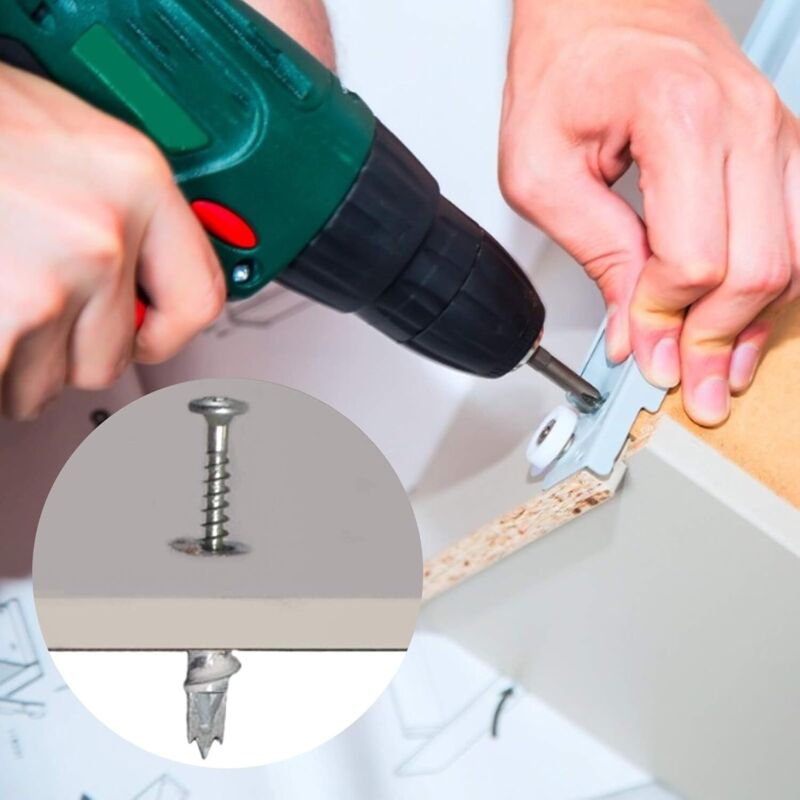 100 pcs Zinc Alloy Expansion Screw Set Combination 50 pcs Screws And 50 pcs Anchors - Metal Self-Drilling - For - Image 3