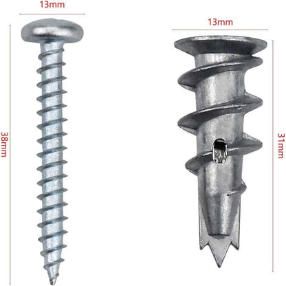100 pcs Zinc Alloy Expansion Screw Set Combination 50 pcs Screws And 50 pcs Anchors - Metal Self-Drilling - For - Image 4