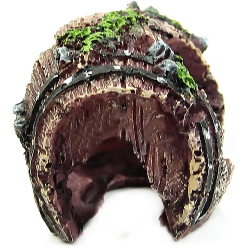 Resin Fish Tank Non-Toxic Ornament Broken Barrel Cave Landscaping Decoration - Image 3