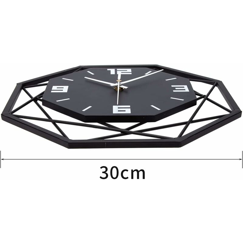 Wall Clock Wood Metal 30Cm Silent Non Ticking Wall Clock Living ROom Bedroom Kitchen Office Large Wall Clock Modern - Image 4