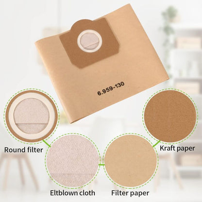 Vacuum Cleaner Bags, 20 Pack Upright Vacuum Cleaner Bags, Paper Filter Bags, For Karcher 6.959-130.0 - Image 4