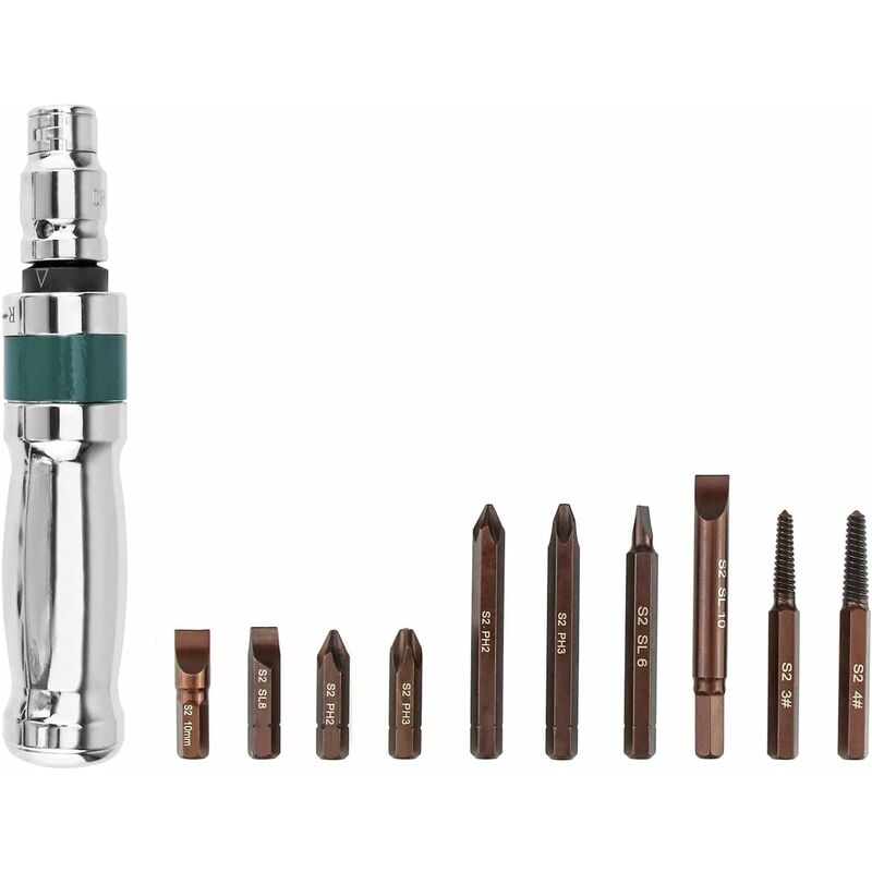 Impact Screwdriver Set, Impact Driver + Adapter + Bits, 12 Pieces, 1/2" - Image 2