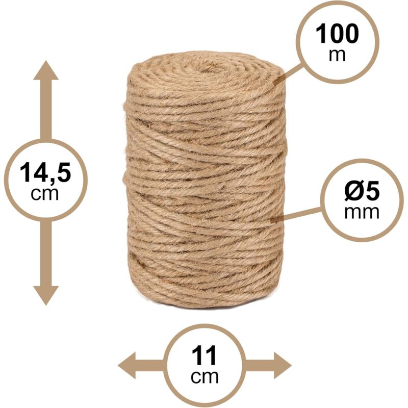 Natural Jute Twine Ø5Mm ±100 M La Cordeline Cjn33, Natural - Image 2