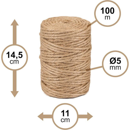 Natural Jute Twine Ø5Mm ±100 M La Cordeline Cjn33, Natural - Image 2