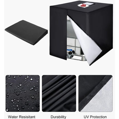 1000L Ibc Tank Cover, 420D Water Tank Cover, Anti-Uv Tank Protection Cover, Ibc Tank Protective Cover With Zipper, 120 - Image 4
