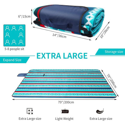 Waterproof Picnic Blanket 200 X 200Cm - Outdoor Picnic Blanket - Insulated Fleece Picnic Mat - Large Picnic Blanket - Image 2