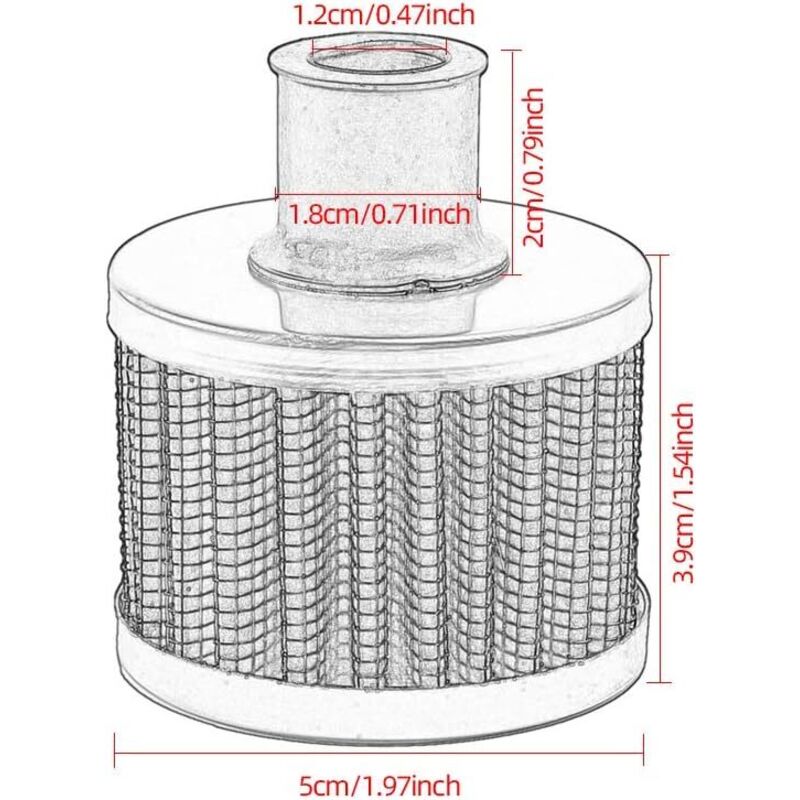 Universal Interface Motorcycle Air Oil Filters Car Cold Air Intake Filter 12Mm Vent Turbo Crankcase Breather (Black) - Image 3