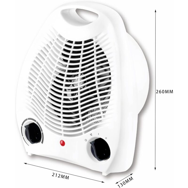 Electric Fan Heater, Electric Stove, 1000W / 2000W, Hot Air Thermo Convector 2 Powers Intuitive Button, Silent, Portable - Image 2