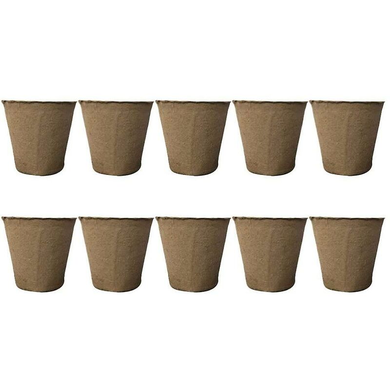 50 Pack ROund Fiber Pot 6X6Cm Seedling Pot Starter Pots Kits Gardening Pot For Seeds Plants