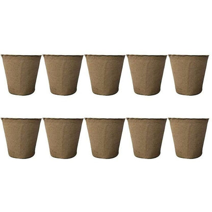 50 Pack ROund Fiber Pot 6X6Cm Seedling Pot Starter Pots Kits Gardening Pot For Seeds Plants