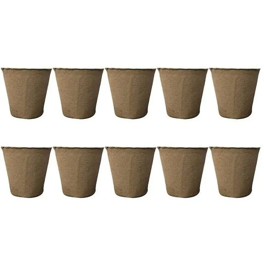 50 Pack ROund Fiber Pot 6X6Cm Seedling Pot Starter Pots Kits Gardening Pot For Seeds Plants