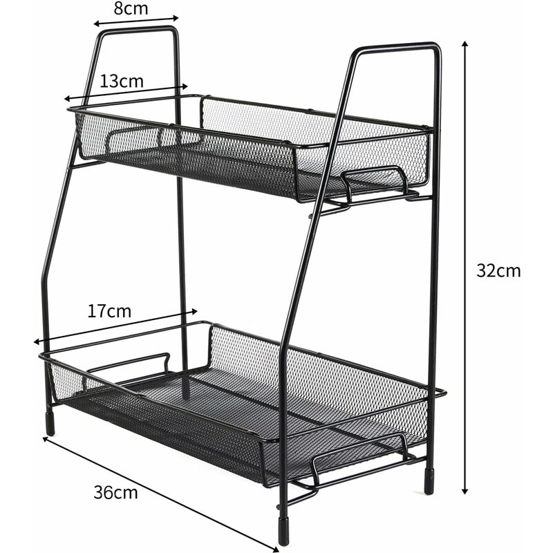 Spice Rack 2 Layer Metal Spice Rack Large Vertical Spice Rack - Image 3