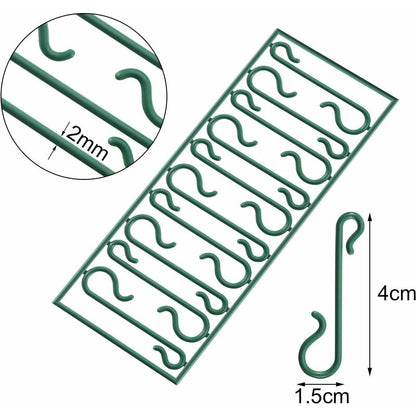 Green Christmas Tree Hooks Christmas Hook Mini Hangers For Christmas Tree, Christmas Wreath, Christmas Vine (200) - Image 2